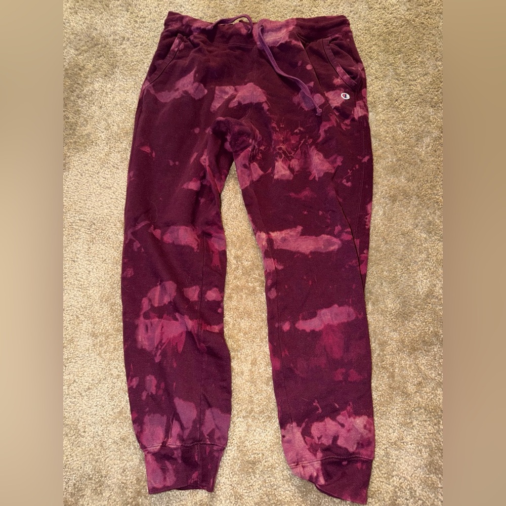 Champion Women's Burgundy Tie-Dye Joggers
